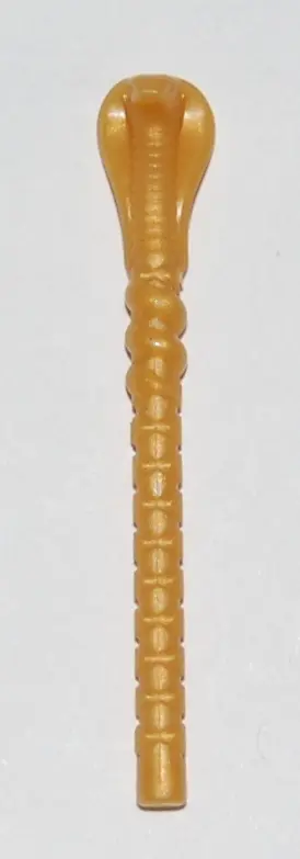 Pearl Gold Minifigure, Utensil Staff with Cobra / Snake / Serpent Head