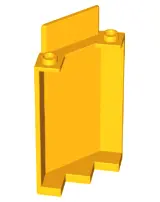 Bright Light Orange Panel 3 x 3 x 6 Corner Wall without Bottom Indentations