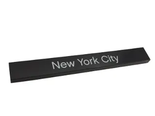 Black Tile 1 x 8 with 'New York City' Pattern