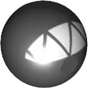 Black Technic Ball Joint with White Triangles Pattern (Super Mario Chain Chomp Teeth)