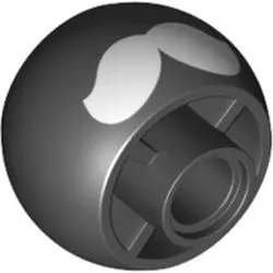 Black Wheel 18 x 14 Smooth with White Moustache Pattern (King Bob-omb)