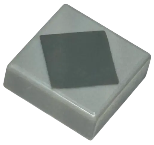 Light Bluish Gray Tile 1 x 1 with Dark Bluish Gray Square / Diamond Pattern