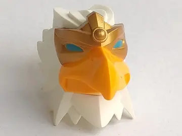 White Large Figure Head Modified Chima Eagle with Gold Beak Pattern