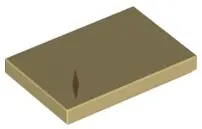 Tan Tile 2 x 3 with Reddish Brown Diamond Shaped Scar Pattern