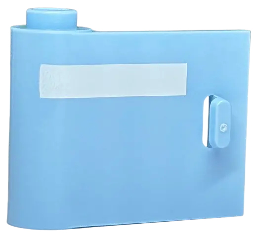 Bright Light Blue Door 1 x 3 x 2 Left - Open Between Top and Bottom Hinge with Horizontal White Stri