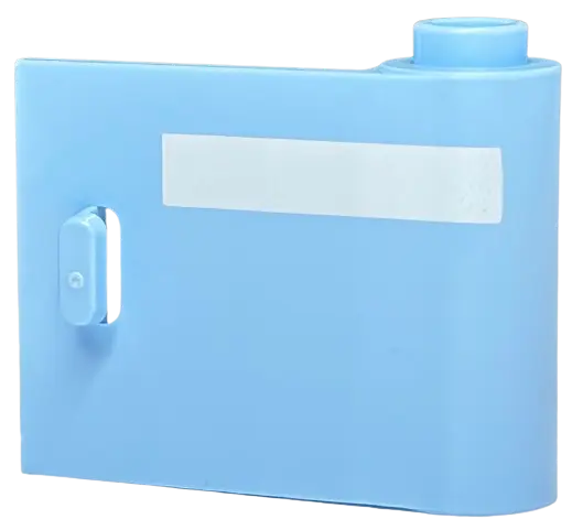 Bright Light Blue Door 1 x 3 x 2 Right - Open Between Top and Bottom Hinge with Horizontal White Str
