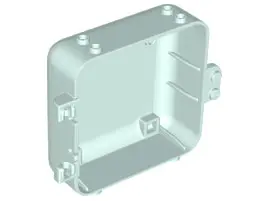 Light Aqua Container, Box 3 x 8 x 6 2/3 Half Back