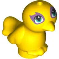 Yellow Bird, Friends Style with Dark Turquoise Eyes and Medium Lavender Eye Patches Pattern