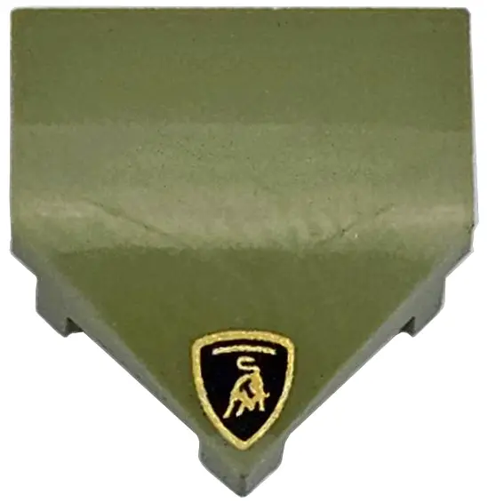 Olive Green Wedge 2 x 2 x 2/3 Pointed with Lamborghini Logo Pattern