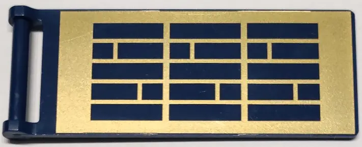 Dark Blue Flag 7 x 3 with Bar Handle with Gold Solar Panels Pattern