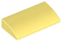 Bright Light Yellow Slope, Curved 2 x 4 x 2/3 with Bottom Tubes
