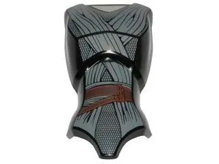 Black Large Figure Torso Female with SW Dark Bluish Gray Robe Pattern (Rey)