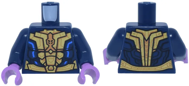 Blue Torso Gold and Medium Nougat Breastplate and Belt, Blue Armor Accents Pattern / Dark Blue Arms 