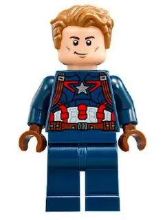 Captain America - Dark Blue Suit, Reddish Brown Hands, Hair, Dark Brown Eyebrows