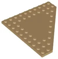Dark Tan Wedge, Plate 10 x 10 Cut Corner with no Studs in Center