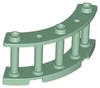 Sand Green Fence 4 x 4 x 2 Quarter Round Spindled with 3 Studs