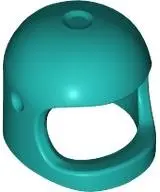 Turquoise Minifigure, Headgear Helmet Space / Town with Thick Chin Strap - with Visor Dimples (Reiss