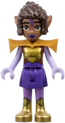 Aliya - Dark Purple Warrior Elf Costume, Pearl Gold Armor
