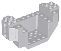 Light Bluish Gray Cockpit 4 x 10 x 4 with 3 Holes on Bottom and 2 Pin Holes on Sides