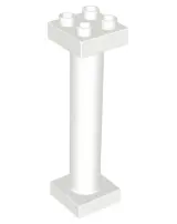 White Duplo Support Column 2 x 2 x 6 Round with Open Latticed Back