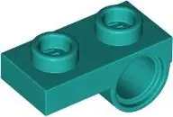 Turquoise Plate, Modified 1 x 2 with Pin Hole on Bottom