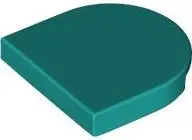 Turquoise Tile, Round 2 x 2 Half Circle Extended