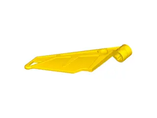 Yellow Bionicle Wing Small / Tail with Axle Hole
