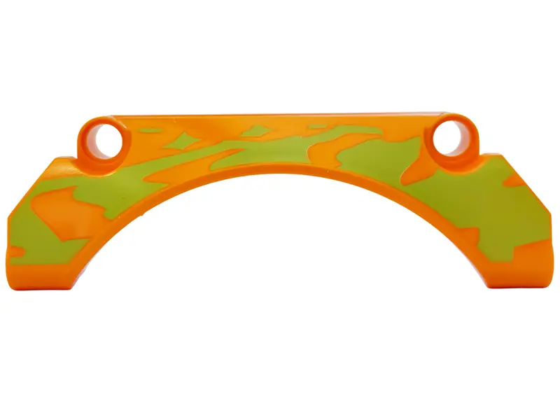 Orange Technic, Panel Car Mudguard Arched 9 x 2 x 3 Straight Top with Lime Animal Print Pattern Mode