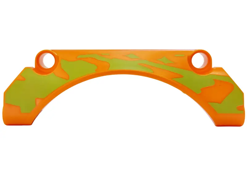 Orange Technic, Panel Car Mudguard Arched 9 x 2 x 3 Straight Top with Lime Animal Print Pattern Mode