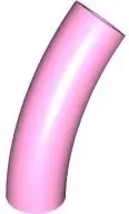 Pink Brick, Round Tube 1 x 1 d. 45 degrees Elbow Macaroni Half - Axle Hole