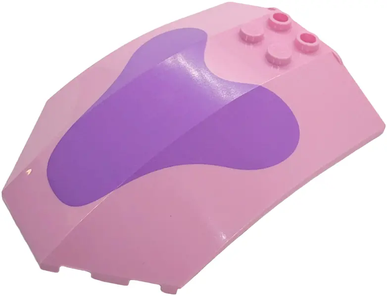 Pink Windscreen 8 x 6 x 2 Curved Sloped Sides with Medium Lavender Spot Pattern