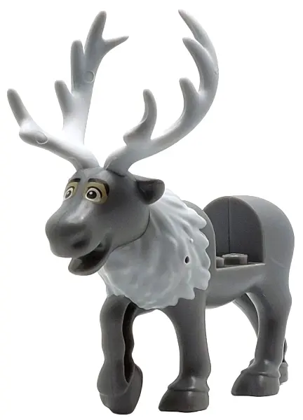 Dark Bluish Gray Reindeer, Frozen with Molded Light Bluish Gray Flexible Rubber Antlers, Tail and Fu