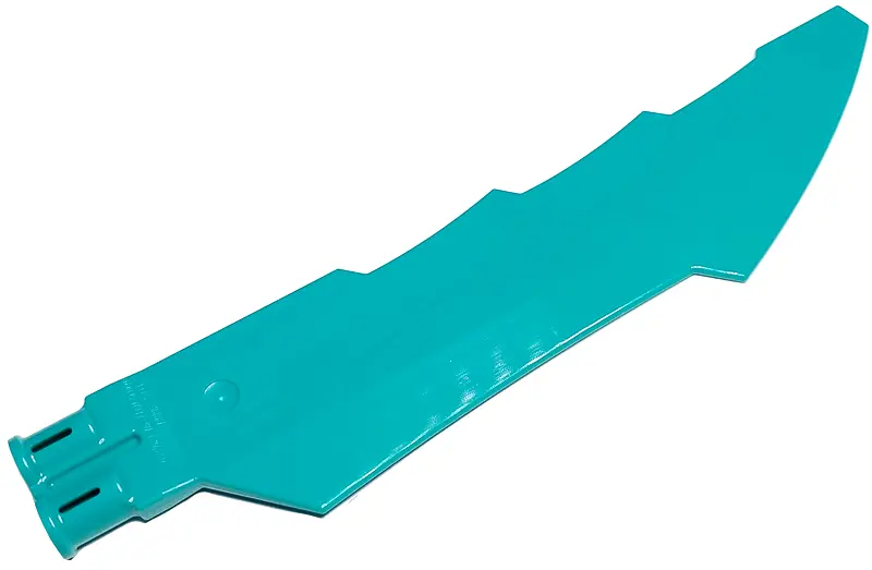Dark Turquoise Propeller 1 Blade 14L with 2 Axle Holes and Jagged Edges (Sword Blade)
