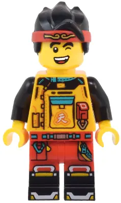 Monkie Kid - Bright Light Orange Racing Suit, Red Legs