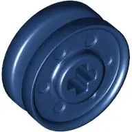 Dark Blue Wheel 18mm D. x  8mm with Fake Bolts and Shallow Spokes and Axle Hole