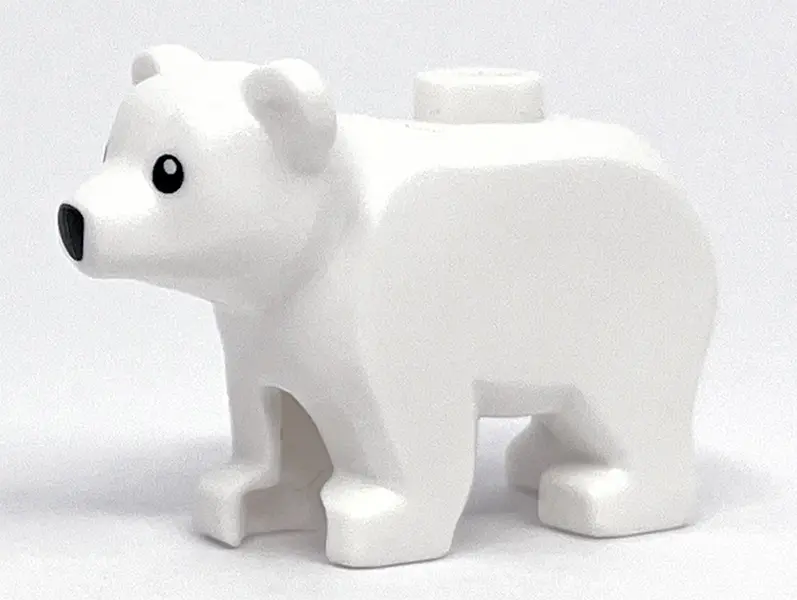 White Bear, Baby Cub with Black Eyes and Nose Pattern (Polar Bear)