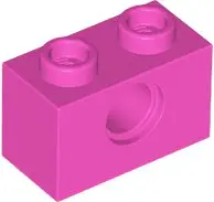 Dark Pink Technic, Brick 1 x 2 with Hole