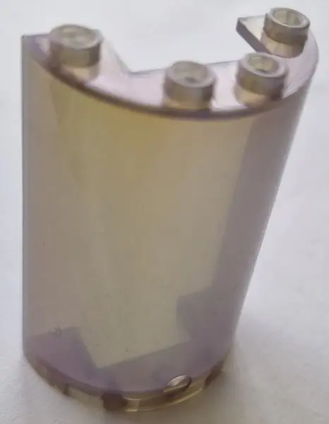 Satin Trans-Brown Cylinder Half 2 x 4 x 5 with 1 x 2 Cutout