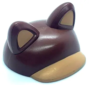 Reddish Brown Large Figure Headgear, Super Mario Cap with Ears with Nougat Bill and Auricles Pattern