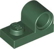 Dark Green Plate, Modified 1 x 2 with Pin Hole on Top
