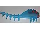 Trans-Light Blue Hero Factory Brain with Molded Hard Plastic Red Eyes and Spikes Pattern - Flexible 