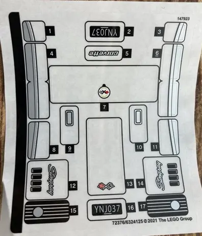 Sticker Sheet for Set 76903, Sheet 2 - (72376/6324125)