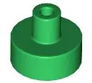 Green Tile, Round 1 x 1 with Bar and Pin Holder
