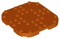 Dark Orange Plate, Modified 8 x 8 with Rounded Corners and 4 Feet