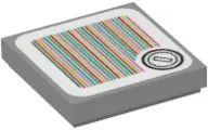 Light Bluish Gray Tile 2 x 2 with Super Mario Scanner Code Coin Pattern (Sticker) - Set 71377