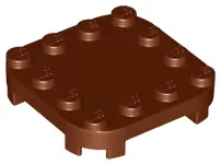 Reddish Brown Plate, Modified 4 x 4 with Rounded Corners and 4 Feet