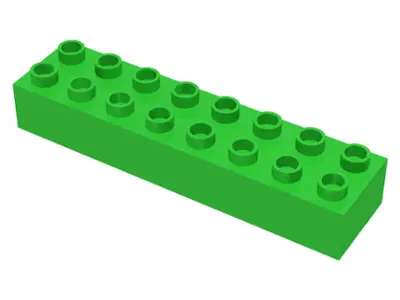 Bright Green Duplo, Brick 2 x 8