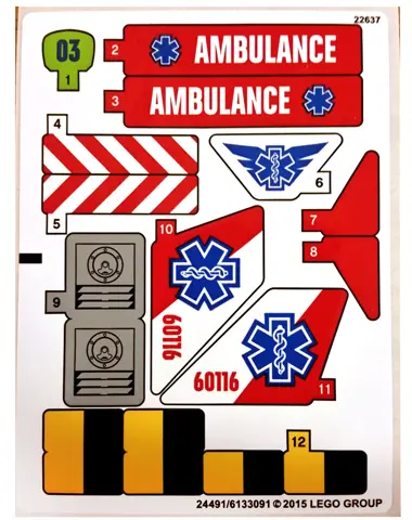Sticker Sheet for Set 60116 - (24491/6133091)
