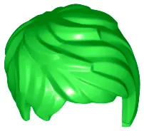 Bright Green Minifigure, Hair Female Short Tousled with Side Part