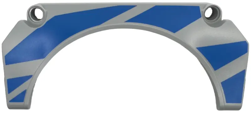 Bluish Gray Technic, Panel Car Mudguard Arched #32 11 x 2 x 5 Straight Top with Blue Racing Stripes 